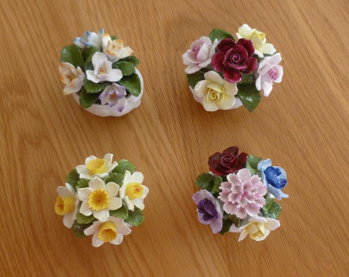 Aynsley Floral Basket, vintage, handpainted china, months of the year