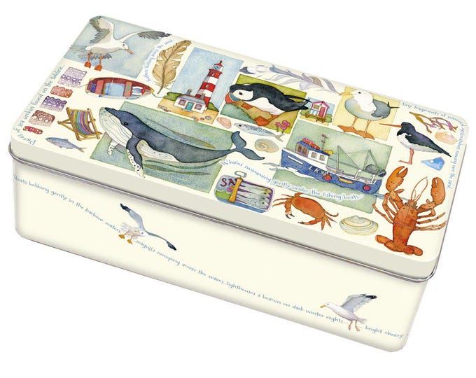 Storage Tins by Emma Ball, large, storage for knitters and crafters, for needles, buttons, stitch markers, cable pins....various designs