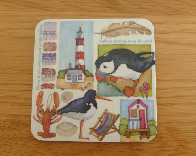Coasters, beautifully illustrated by Emma Ball, Puffins, Woolies, Sheep in Sweaters, gnomes, felted sheep, gifts for knitters, UK