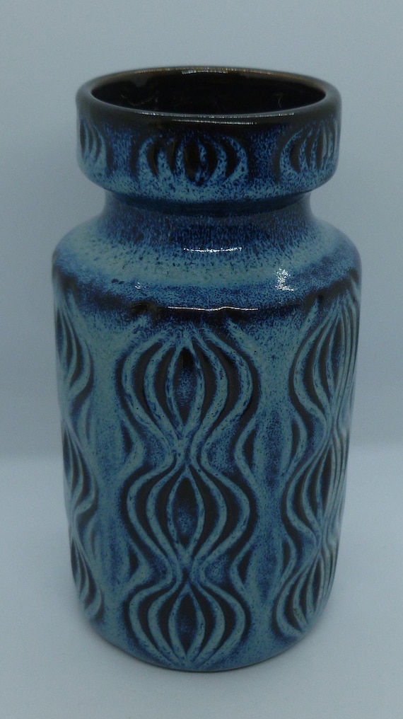 Scheurich 529 18 1960s WGermany 花瓶 Vintage 1960's Vase, Beautiful Blue, W Germany, Scheurich Keramik