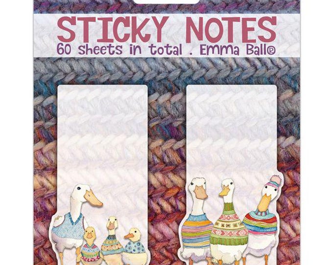 Sticky Notes by Emma Ball, 60 sheets, 2 designs, Puffins, Happy Sheep, Felted, Woolly Puffins, post-its, fun, reminders
