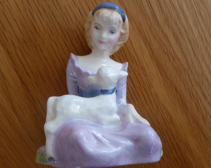 Beautiful Royal Doulton Figurine, Mary had a Little Lamb, HN2048, made in England, china, handpainted, 1988, figurine, collectable