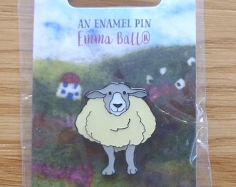 Enamel Pin, by Emma Ball, Happy Sheep, Herdwick Sheep
