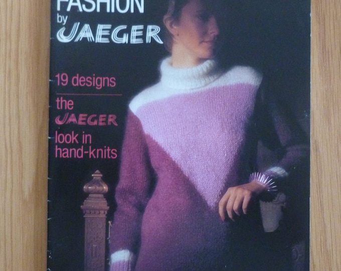 Jaeger Handknit Fashion, vintage knitting patterns, 1980, 19 designs, women's & men's patterns, sweaters, cardigans, slipovers, aran, chunky