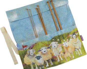 Knitting Needle Wrap by Emma Ball, Felted Sheep design