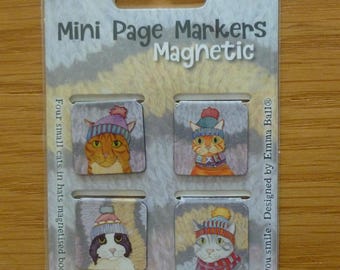 Mini page markers, by Emma Ball, 4 magnetic markers, Sheep in Sweaters, Felted Sheep, Janie Crow, knitters, pattern markers, crafters, books