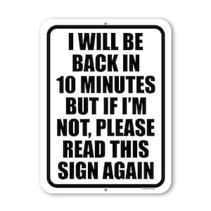Back in 10 Minutes - Etsy