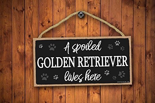 A Spoiled Rotten Golden  Retriever Lives Here Made in The USA Wood Hanging  Dog Sign Gift Home Decor 10x 5 Fast Free Shipping New 371 - Yahoo Shopping