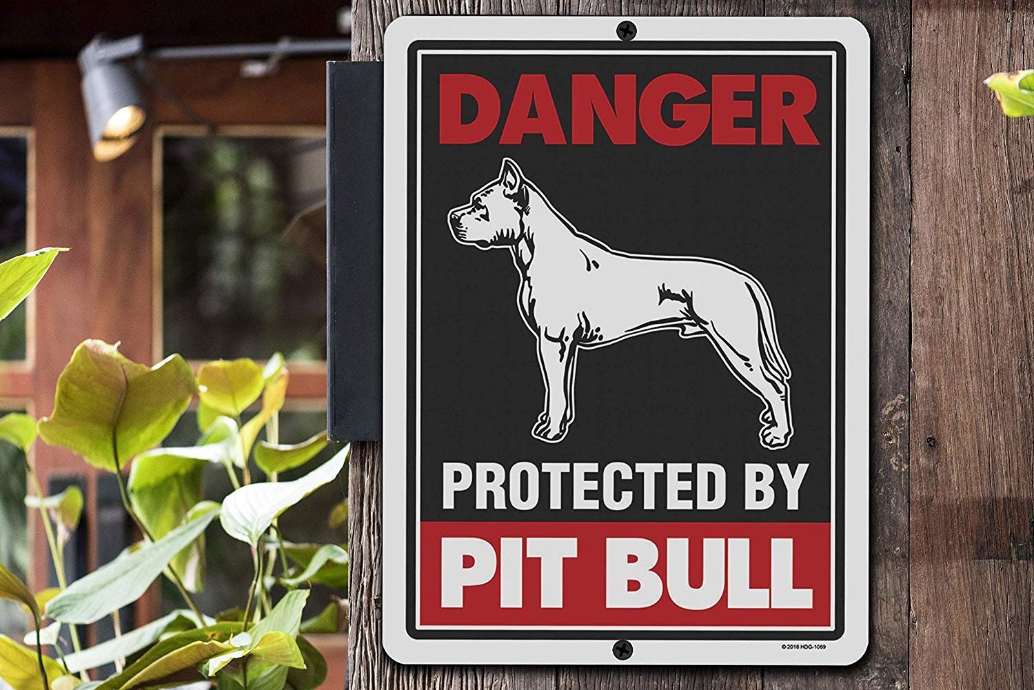 Pitbull Sign Danger Protected by Pit Bull 9 X 12 Inch Beware - Etsy