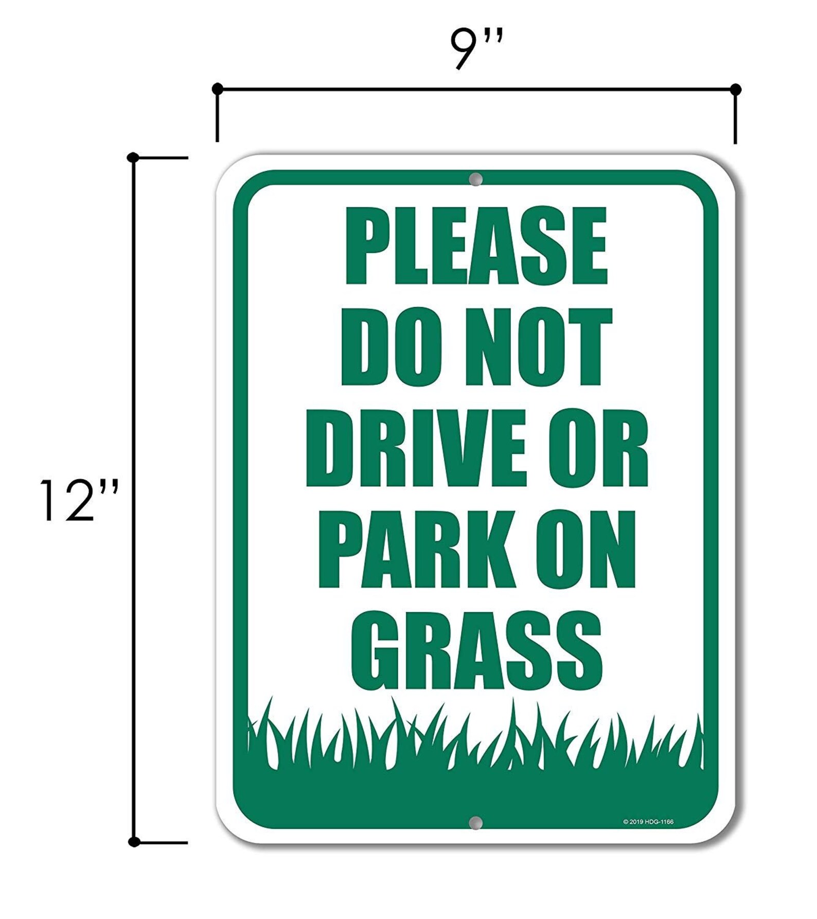 Traffic Sign Please Do Not Drive or Park on Grass 9 Inch by Etsy