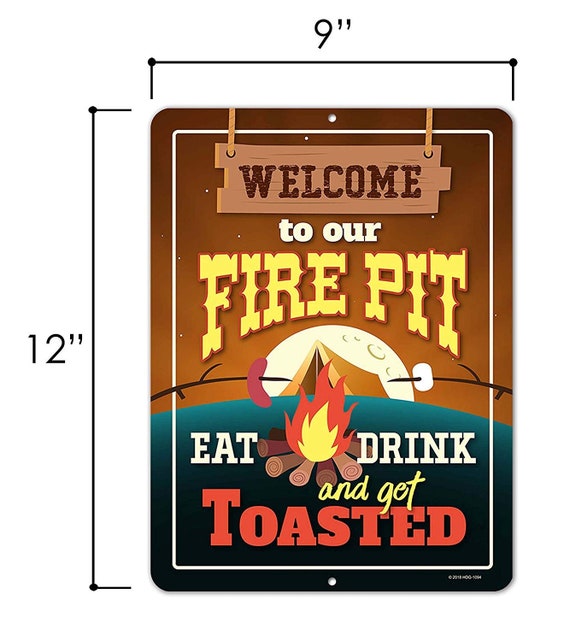 Funny Camping Signs Welcome To Our Fire Pit Eat Drink And Get Etsy