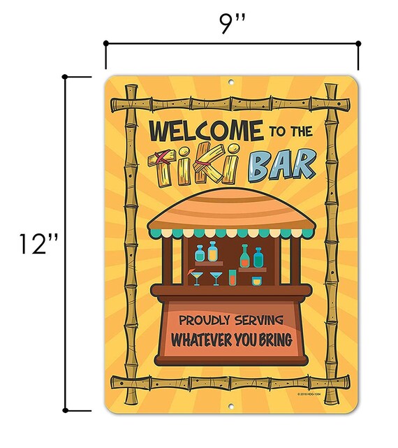 Welcome To The Tiki Bar 9 X12 Inch Novelty Tin Tiki Bar Decor Etsy