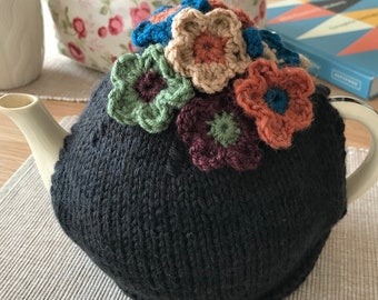 Posy Tea Cosy Knitting Pattern, Digital Download, Teapot Cosy