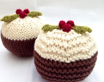 Printed Knitting Pattern, Christmas Pudding, Easy Knit