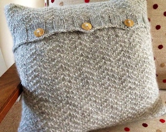 Edward Cushion, Digital Knitting Pattern, Knitted Cushion Cover