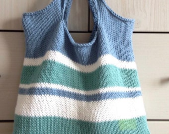 Pensacola Tote Bag, Digital Knitting Pattern, Easy Knit