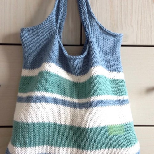 KNIT TOTE BAG Beginner Knitting Pattern Etsy