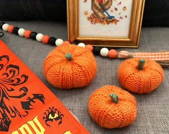 Pumpkins, Digital Knitting Pattern, Fall Decor
