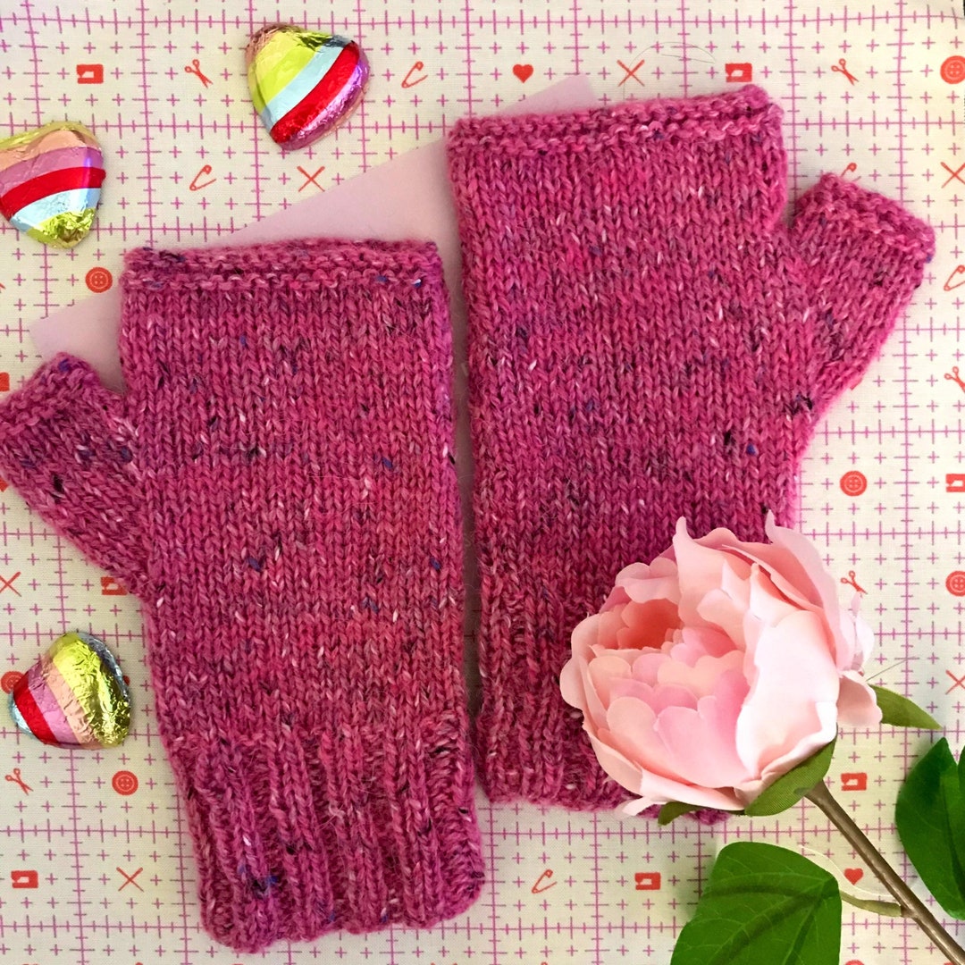 Printed Knitting Pattern, Fingerless Mittens, Easy Knit Gloves, Dk Yarn Etsy UK
