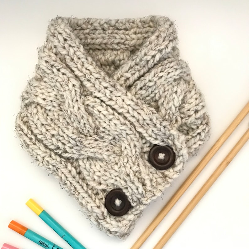 Neck Warmer Scarf Digital Knitting Pattern Simple and Quick Etsy UK