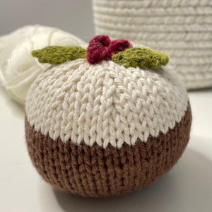 Christmas Pudding Knitting Pattern, Digital Download, Tiered Tray Decor, Holiday Decor