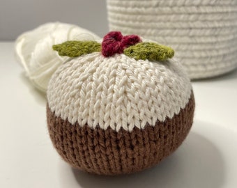 Christmas Pudding Knitting Pattern, Digital Download, Tiered Tray Decor, Holiday Decor