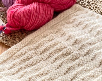 Cowl Knitting Pattern, Digital Download, Hockley Cowl, Worsted yarn, Wool, Quick Knit
