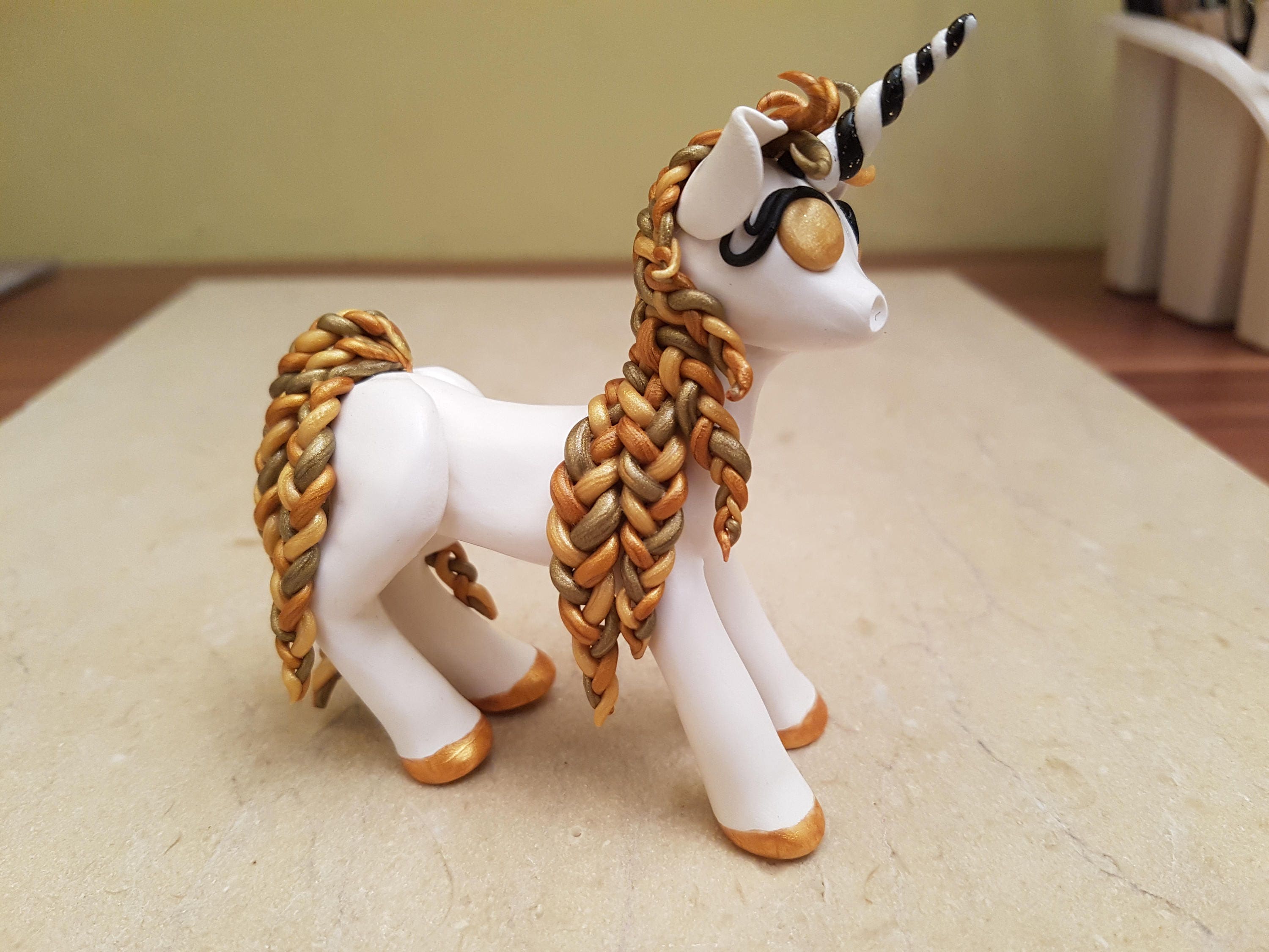 handmade unicorn figurine polymer clay pony sculpture white Etsy