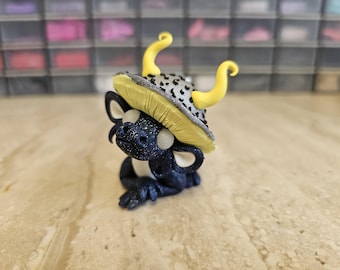 Mushroom dragon figurine, handmade dragon sculpture, tiny art, polymer clay dragon figure, miniature dragon, nature dragon, fantady art