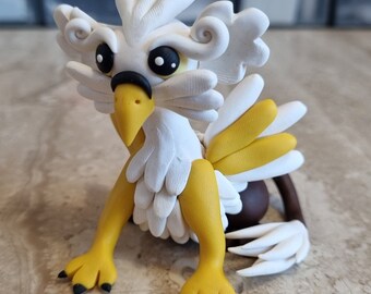 griffin figurine, handmade griffon sculpture, miniature griff figure, eagle figurine, one in a kind gift idea for fantasy lovers, art
