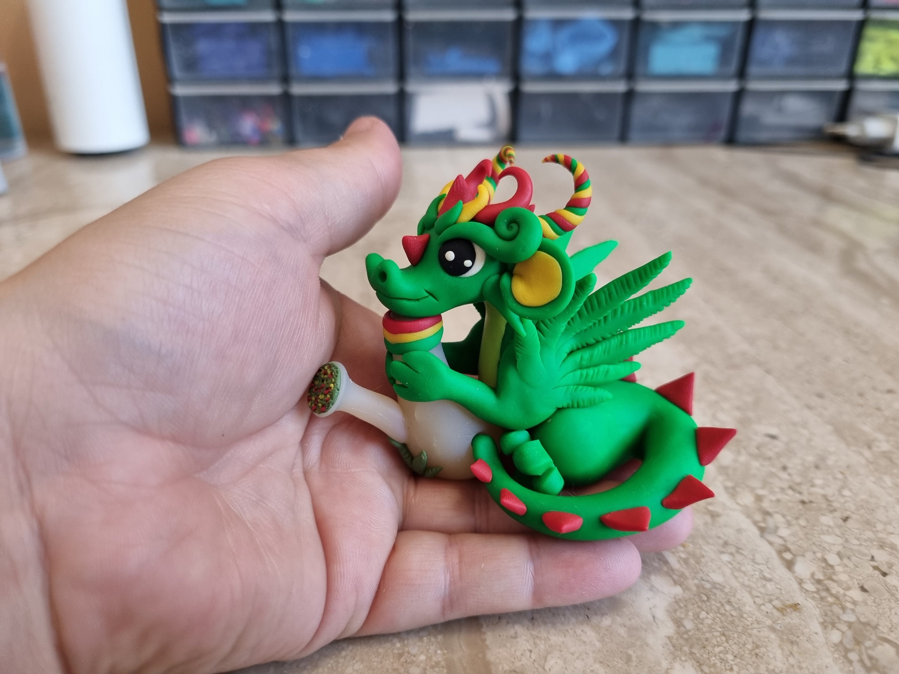 Bongo Dragon Figurine Weed Dragon Sculpture Smoking Dragon Etsy Australia