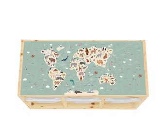 Ikea Trofast Sticker: Animal World Map Play Scene Decal