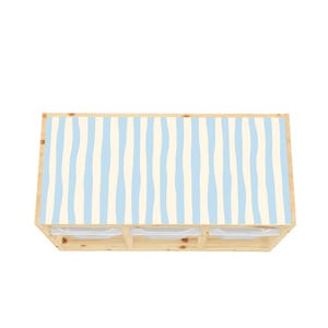Trofast IKEA Hack, Blue Stripe Storage Decal, Playroom Decor