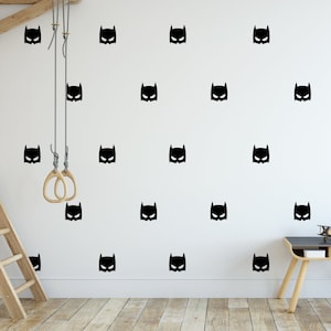 Black Superhero Mask Wall Decals: Kids Bedroom Decor