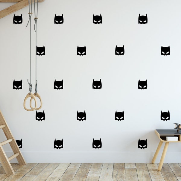 Black Superhero Mask Wall Decals: Kids Bedroom Decor