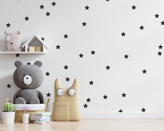 Stars wall stickers | Star wall decals | Removable star stickers | Star stickers for nursery | Mini star stickers | Fake wallpaper