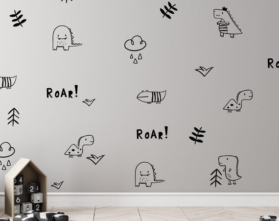 Dinosaur wall stickers, dinosaur nursery decor, dinosaur wall decor, cute wall decor, dinosaur bedroom wall decor, dino wall stickers