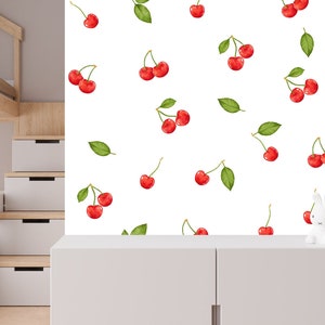 Fruit wall stickers, fruit wall decals, cherry stickers, Cherry wall decals, wall stickers for girls bedrooms, alt. to cherry wallpaper