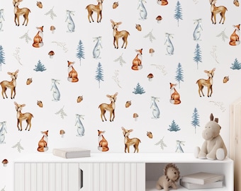 Woodland wall stickers, great alt. to woodland wallpaper, woodland stickers nursery or bedroom, forest wall stickers, woodland wall decals