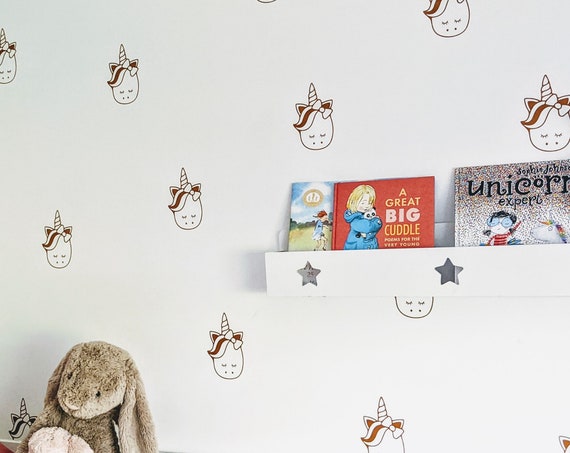 Unicorn wall stickers / vinyl decal / unicorn nursery / unicorn wall decor / nursery wallpaper / removable stickers / fake wallpaper