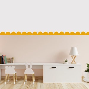 Scallop wall stickers, hand drawn / Scallop stick on wall stickers / wall scallops / bedroom, nursery / boys girls decor / fake wallpaper