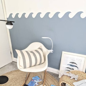 Wave edge stencil / removable wall stencil / wave paint stencil / bedroom, nursery /boys girls decor/ fake wallpaper / scallop edge stencil