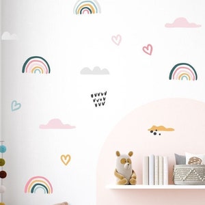 Regenbogen Wandaufkleber: Boho Wandsticker fürs Kinderzimmer