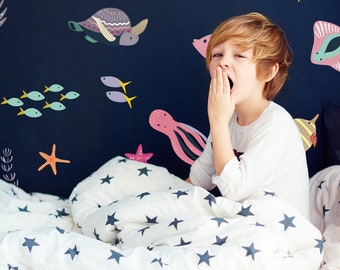 Ocean Wall Stickers: 54 Sea Life Decals, Nursery Mural
