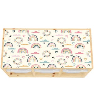 Storage stickers and decal for furniture stickers rainbow decals, stickers for Ikea Trofast stick on play mat Ikea hack pastel decor, boho