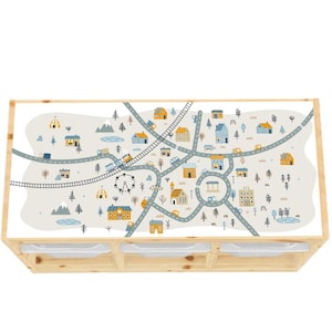 Opbergstickers, opbergstickers, stickers trofast, pastel trofast-sticker, trofast-stickers, meubelstickers, sticker wegenkaart, Ikea-hack