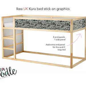 Ikea Kura bed decals for Ikea bed stickers for Kura bed, football decor for bedroom stickers for Ikea furniture hack Ikea bed decal football