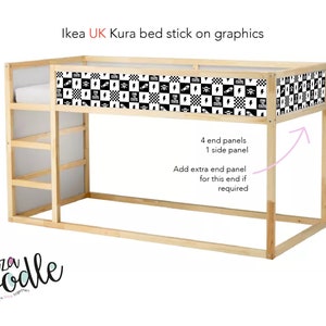 Ikea Kura bed decals for Ikea bed stickers for Kura bed, skater decor for boys bed stickers for Ikea furniture hack for Ikea bed decal