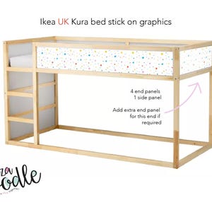 Ikea Kura bed decals for Ikea bed stickers for Kura bed, colourful stars decor for bedroom stickers for Ikea furniture hack Ikea bed decal