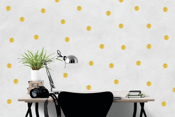 polka dot wall stickers / confetti decal / gold dots home | etsy